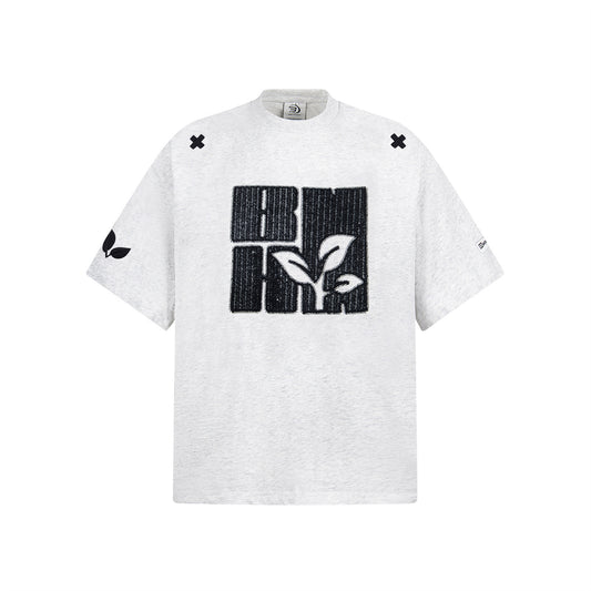 T-shirt homme à manches courtes pour l'été, avec broderie machine et design tendance