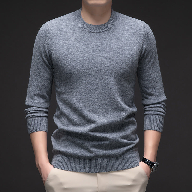 Sweat homme uni à col rond, manches longues, idéal pour l'automne et l'hiver