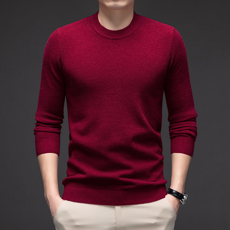 Sweat homme uni à col rond, manches longues, idéal pour l'automne et l'hiver
