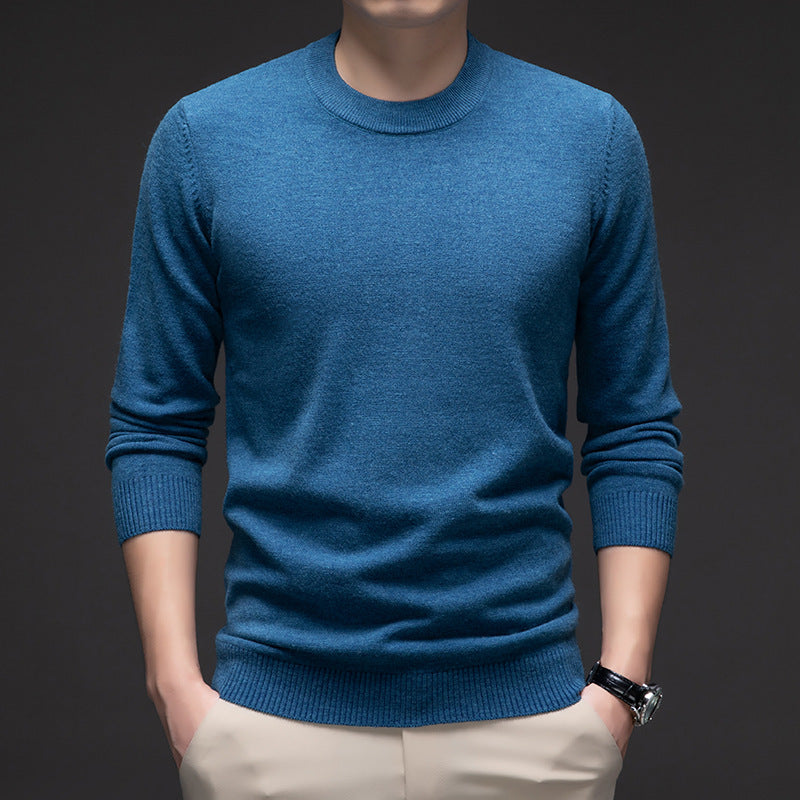 Sweat homme uni à col rond, manches longues, idéal pour l'automne et l'hiver