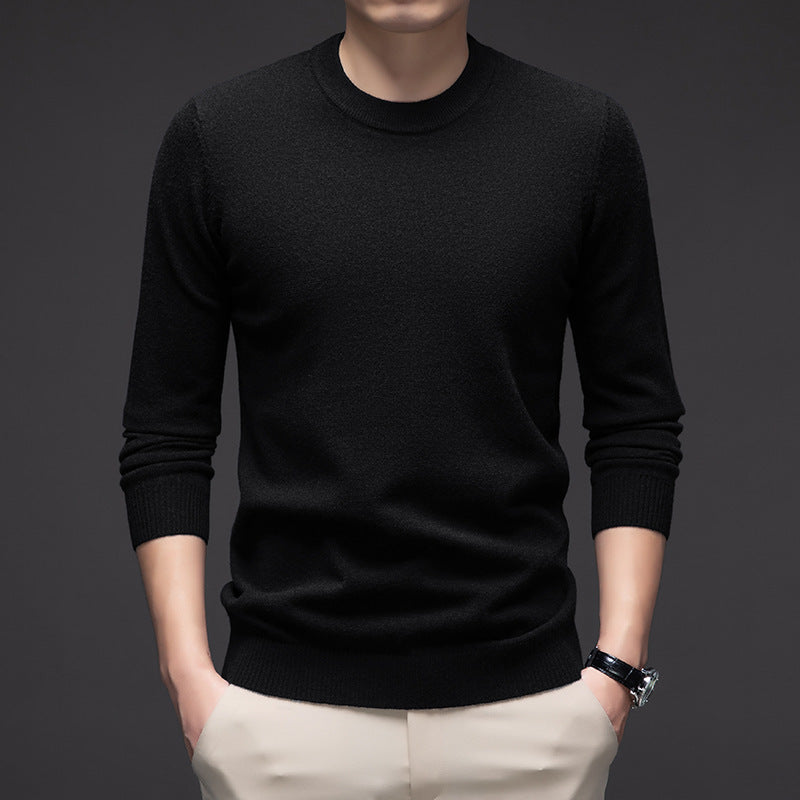 Sweat homme uni à col rond, manches longues, idéal pour l'automne et l'hiver