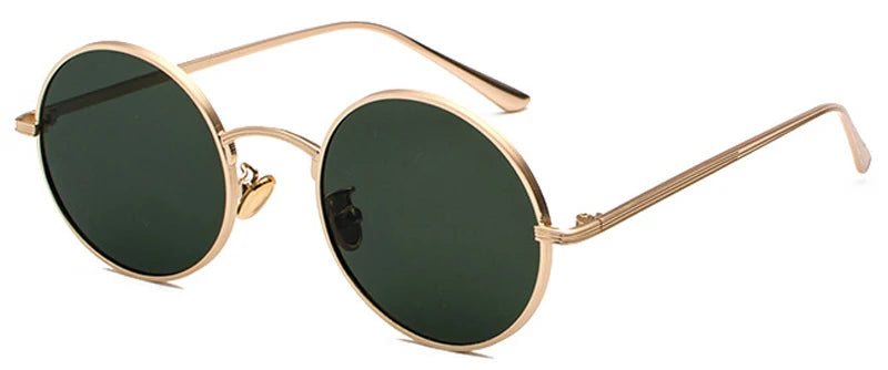 Lunettes de Soleil Rétro Kachawoo – Verres Rouges & Monture Métal Ronde (Unisexe)