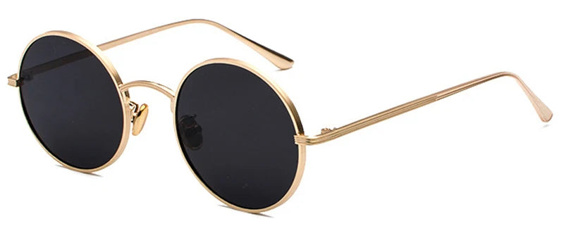 Lunettes de Soleil Rétro Kachawoo – Verres Rouges & Monture Métal Ronde (Unisexe)