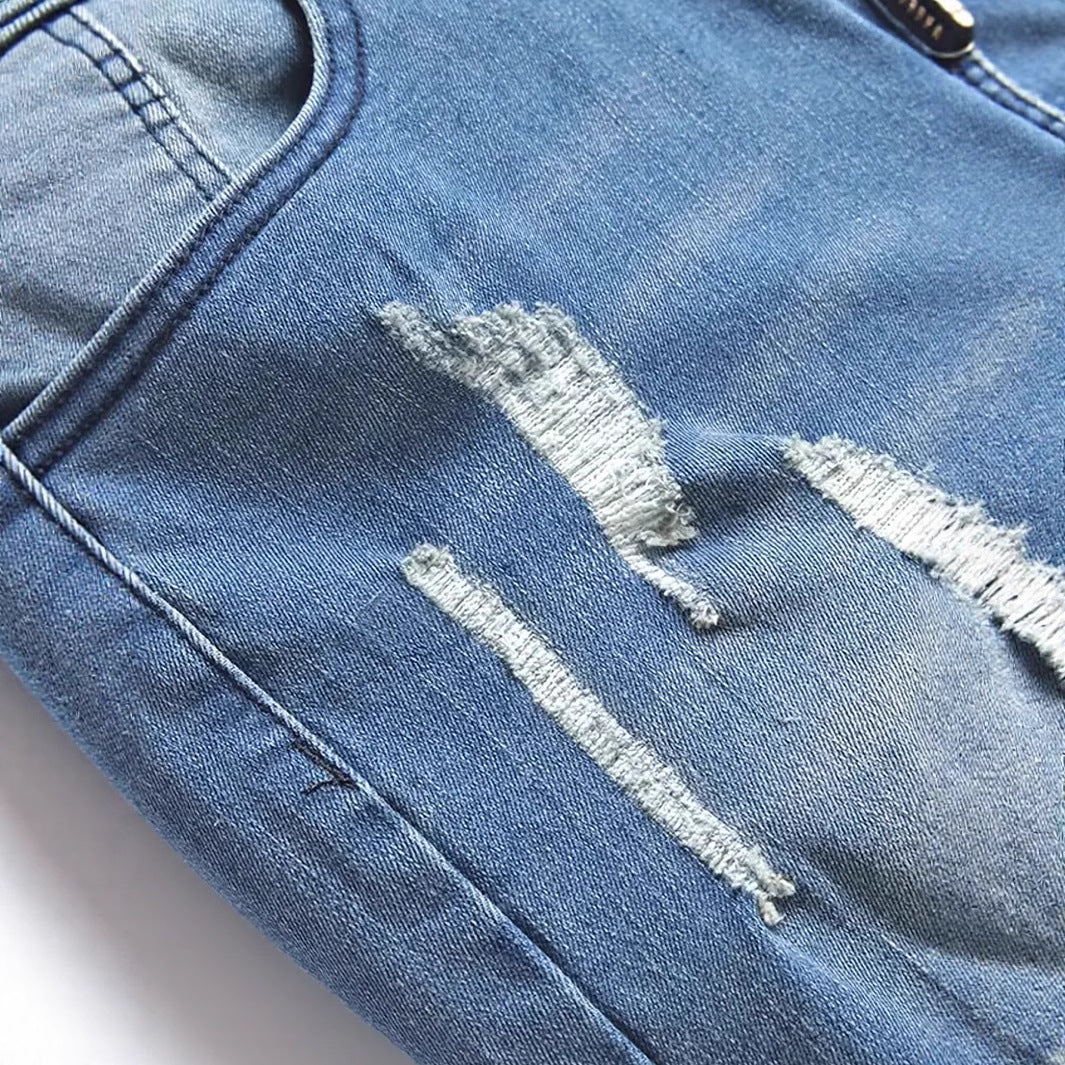 Jean déchiré pour homme, style street tendance et original
