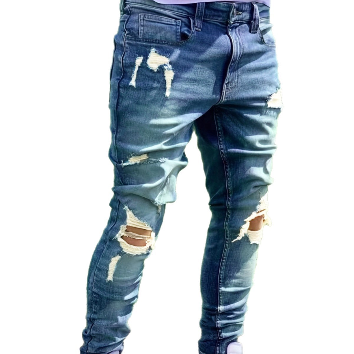 Jean déchiré pour homme, style street tendance et original