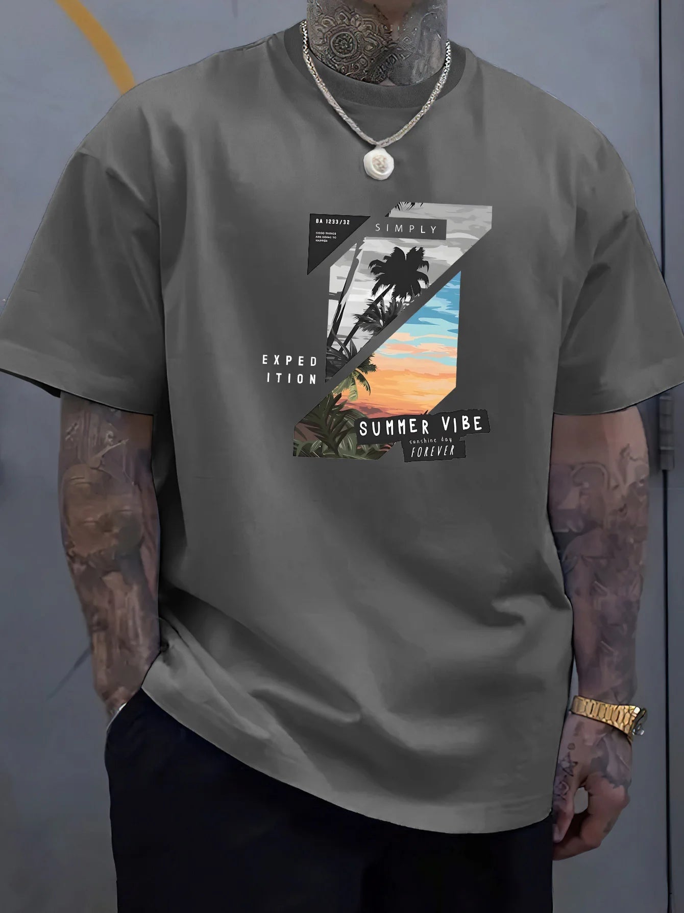 Men's summer 100 cotton fashionable casual loose solid color multi-color optional sports round neck short sleeved T-shirt top