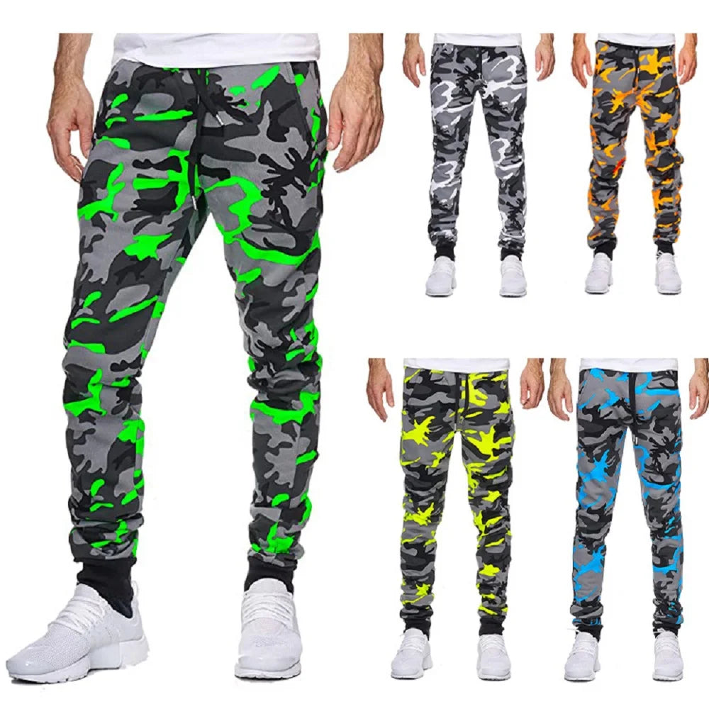 Nouveau pantalon de jogging homme automne-hiver 2025 – Décontracté, camouflage ou uni, avec cordon à la taille, grande taille, idéal pour le sport ou les loisirs