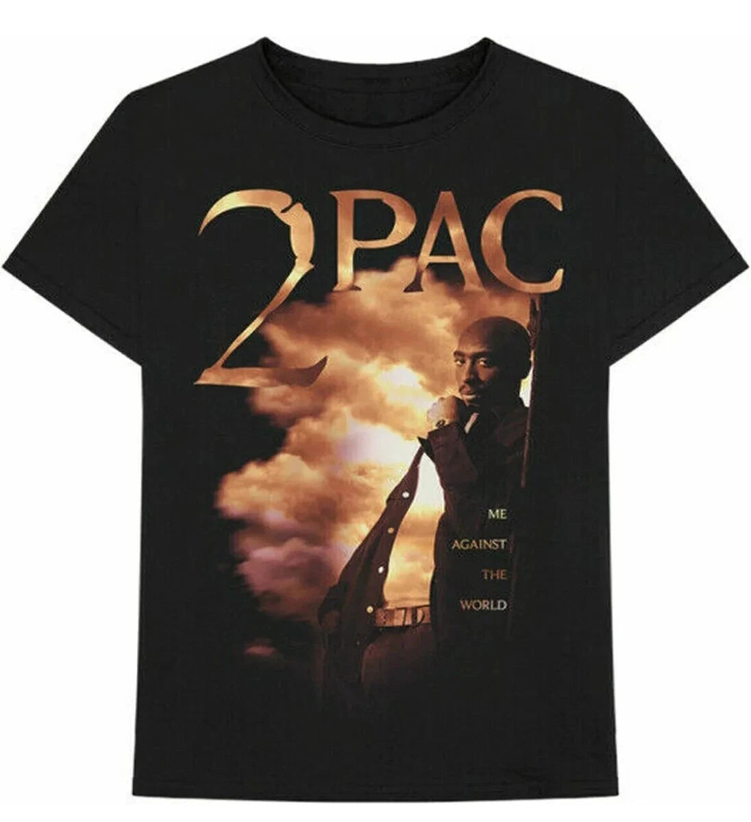 T-shirt Hip Hop Tupac-2pac Prière du doigt du milieu contre le monde d’été Nouveau T-shirt de mode rétro pour hommes et femmes