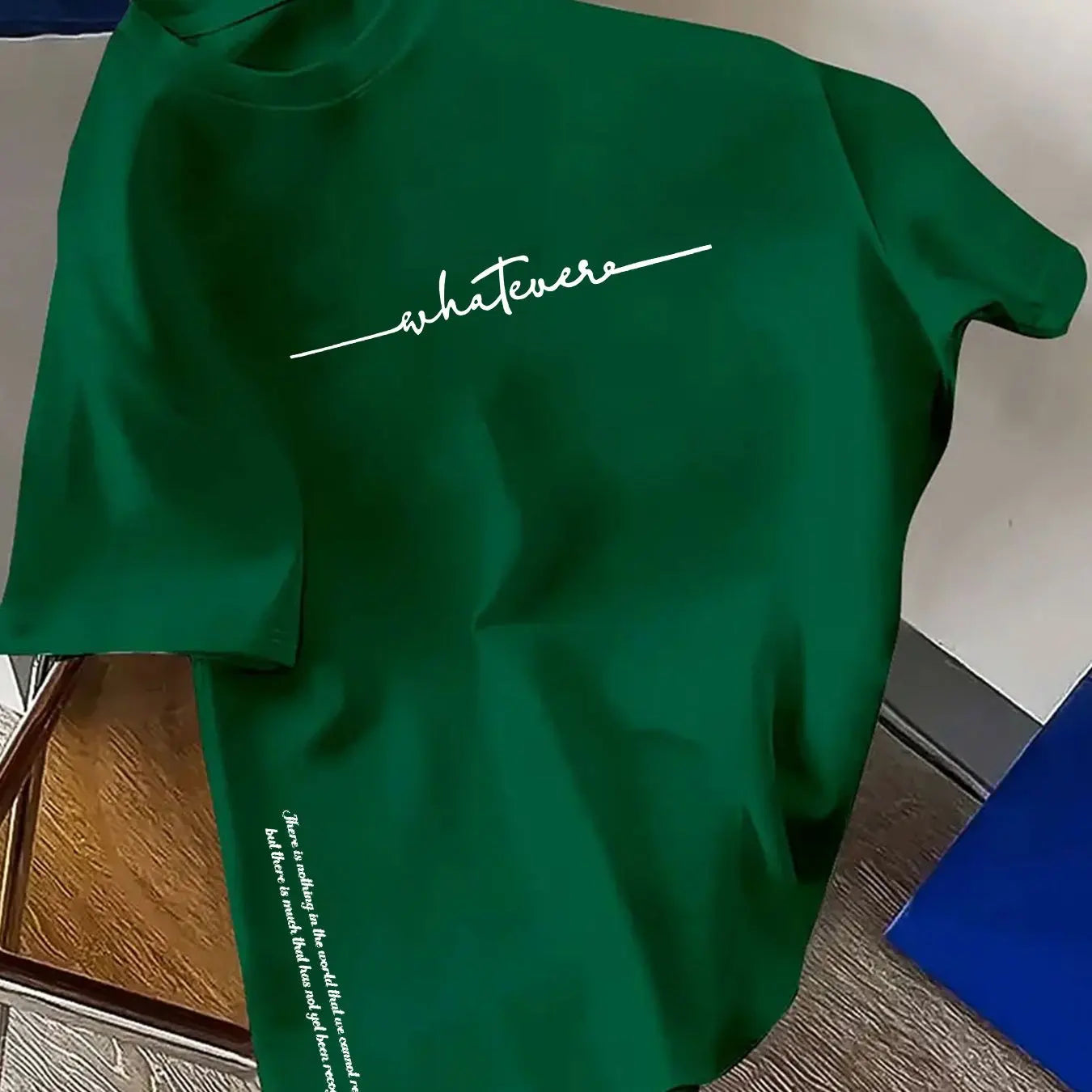 Men's summer 100 cotton fashionable casual sports loose plus size simple letter printed round neck short sleeved T-shirt top