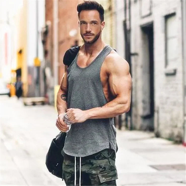Marque vêtements de sport homme – Débardeur stringer bodybuilding et fitness – Haut d’entraînement musclé