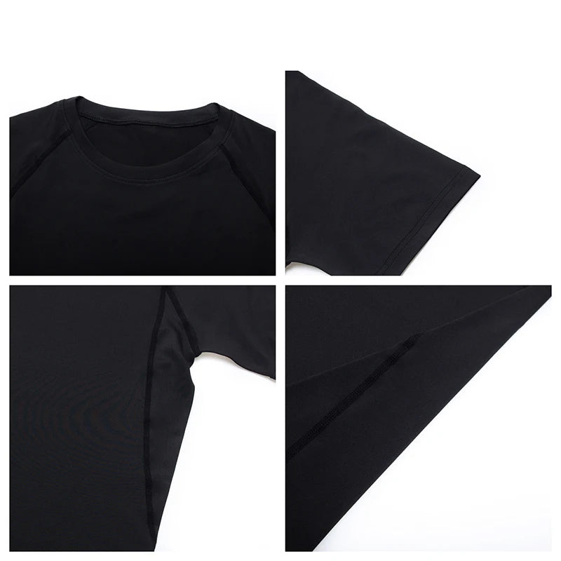 T-shirt de Compression Homme pour la Course – Fitness, Manches Courtes, Ajusté, Séchage Rapide