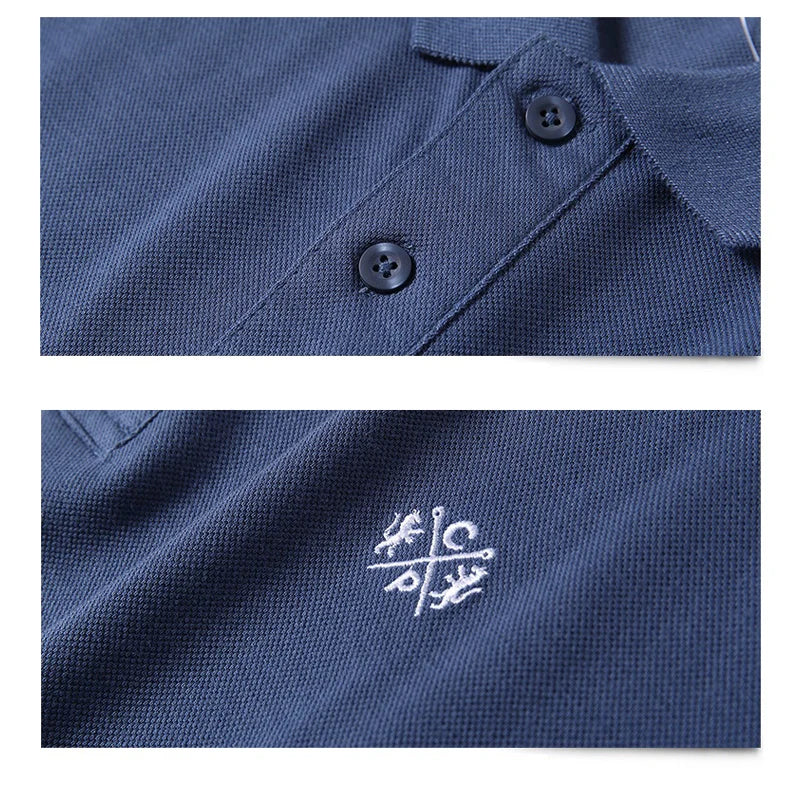 Polo homme été en coton pur – Marque business casual – Manche courte, respirant, doux – Taille jusqu’au 5XL