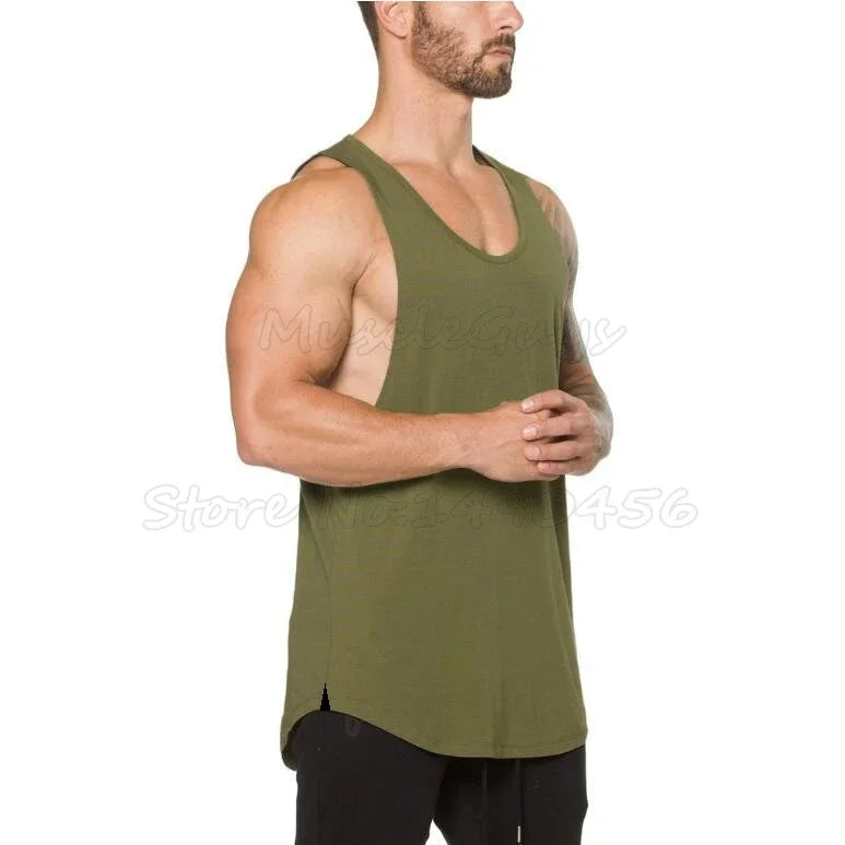 Marque vêtements de sport homme – Débardeur stringer bodybuilding et fitness – Haut d’entraînement musclé