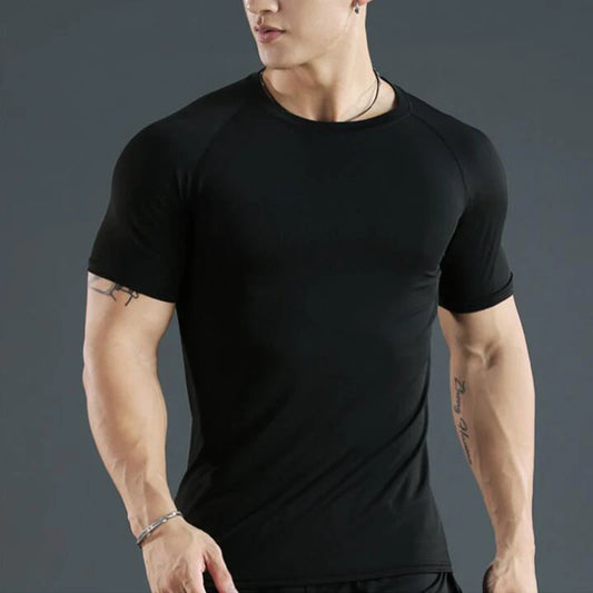 T-shirt de Compression Homme pour la Course – Fitness, Manches Courtes, Ajusté, Séchage Rapide
