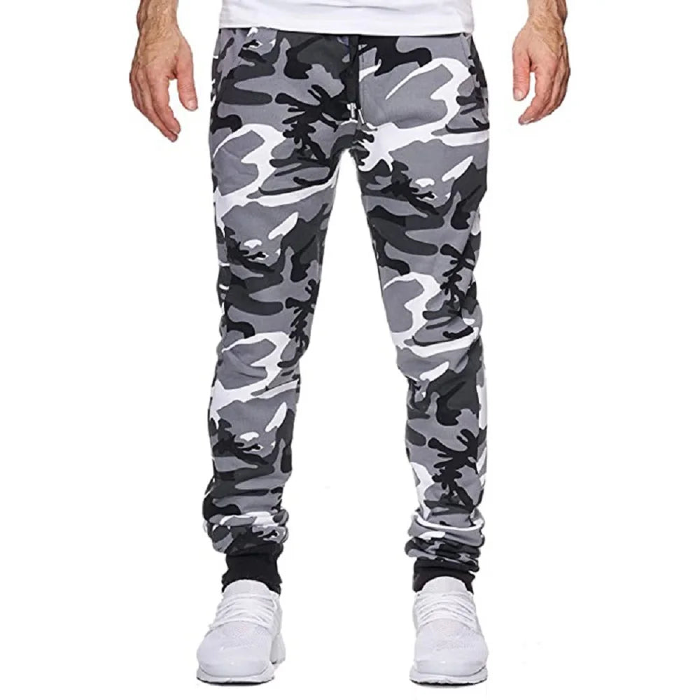 Nouveau pantalon de jogging homme automne-hiver 2025 – Décontracté, camouflage ou uni, avec cordon à la taille, grande taille, idéal pour le sport ou les loisirs