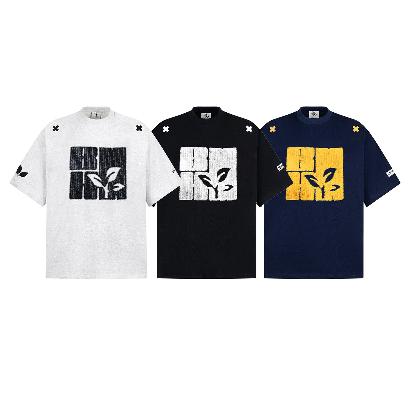 T-shirt homme à manches courtes pour l'été, avec broderie machine et design tendance