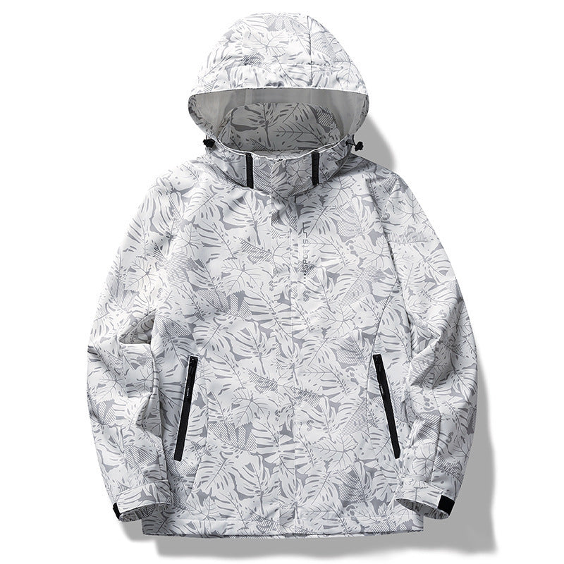 Casual Camouflage Shell Jacket Hooded Color Loose Men