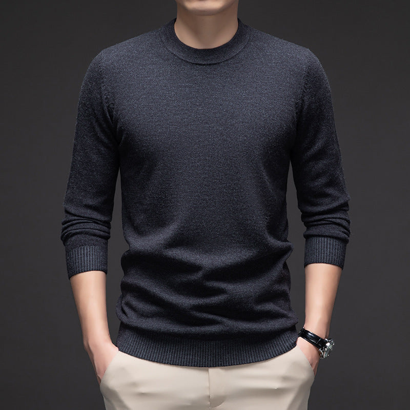 Sweat homme uni à col rond, manches longues, idéal pour l'automne et l'hiver