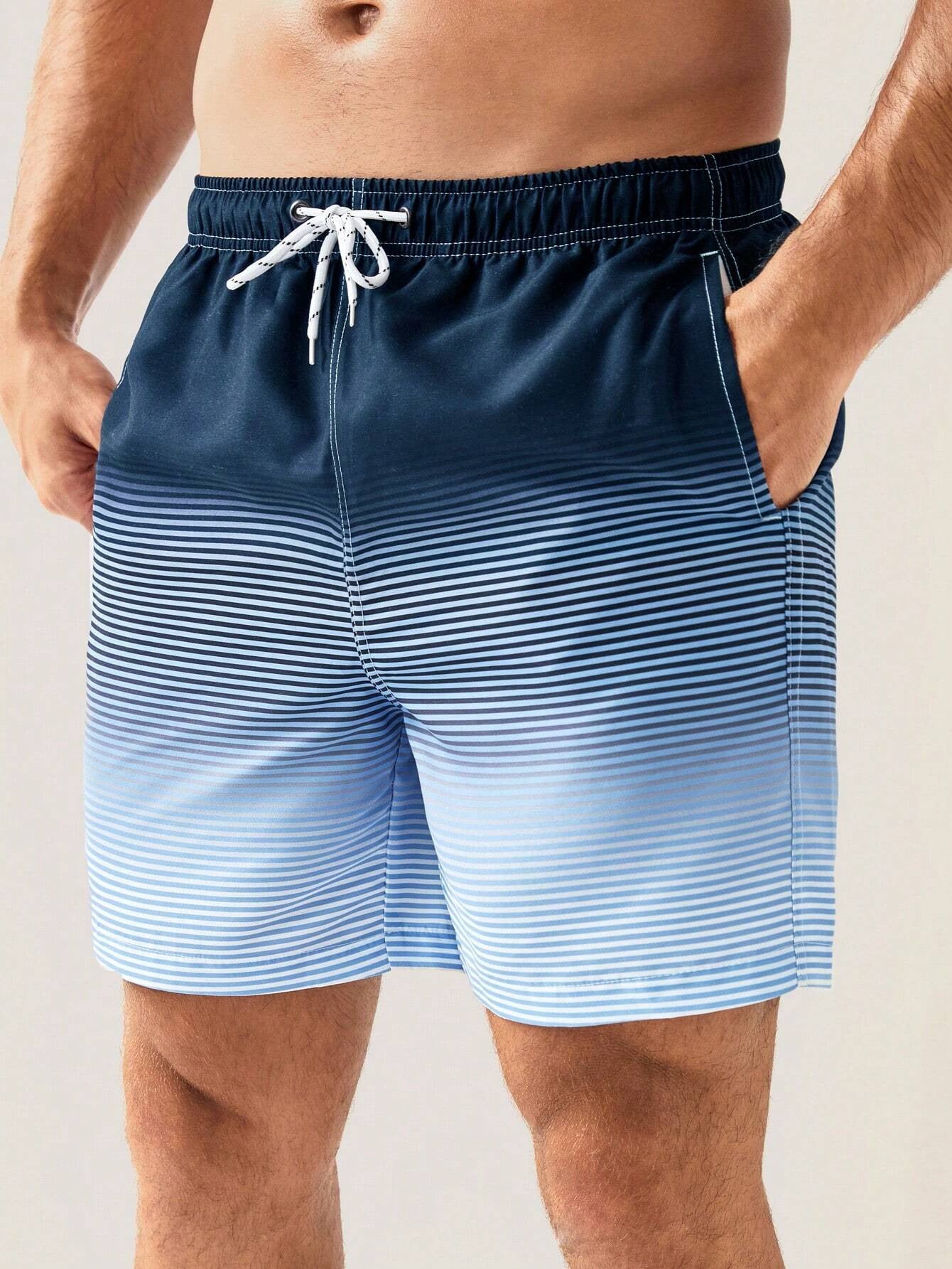 Short décontracté pour homme, imprimé 3D à rayures, facile à assortir