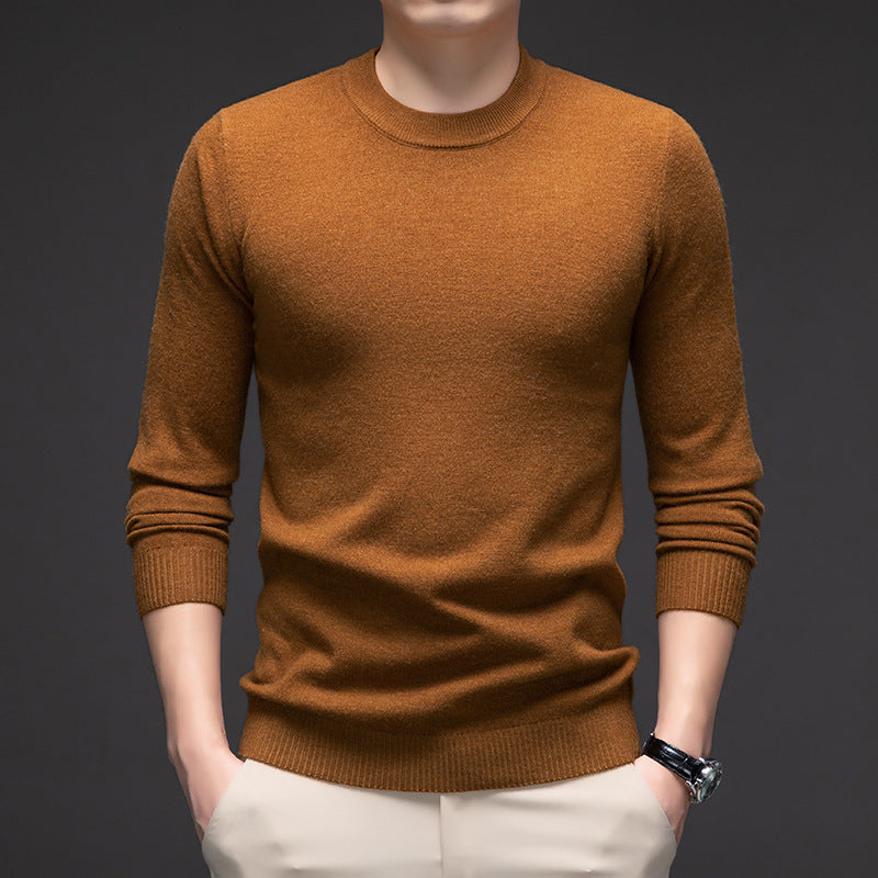 Sweat homme uni à col rond, manches longues, idéal pour l'automne et l'hiver