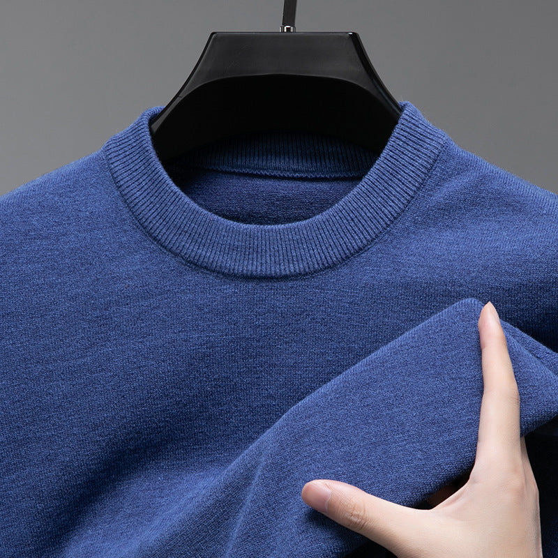 Sweat homme uni à col rond, manches longues, idéal pour l'automne et l'hiver