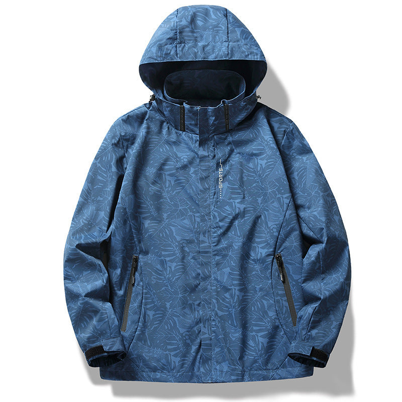 Casual Camouflage Shell Jacket Hooded Color Loose Men