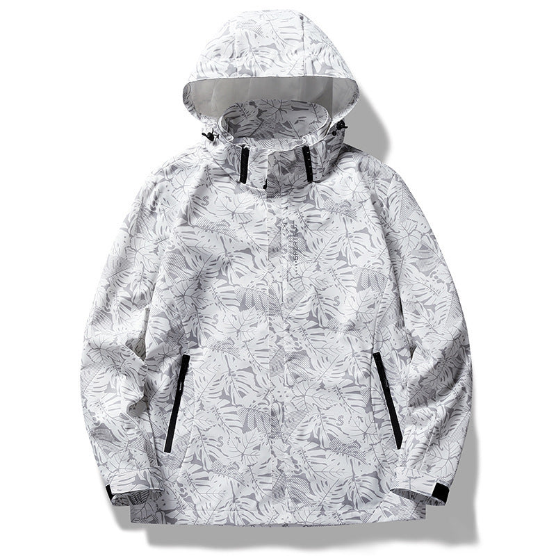 Casual Camouflage Shell Jacket Hooded Color Loose Men