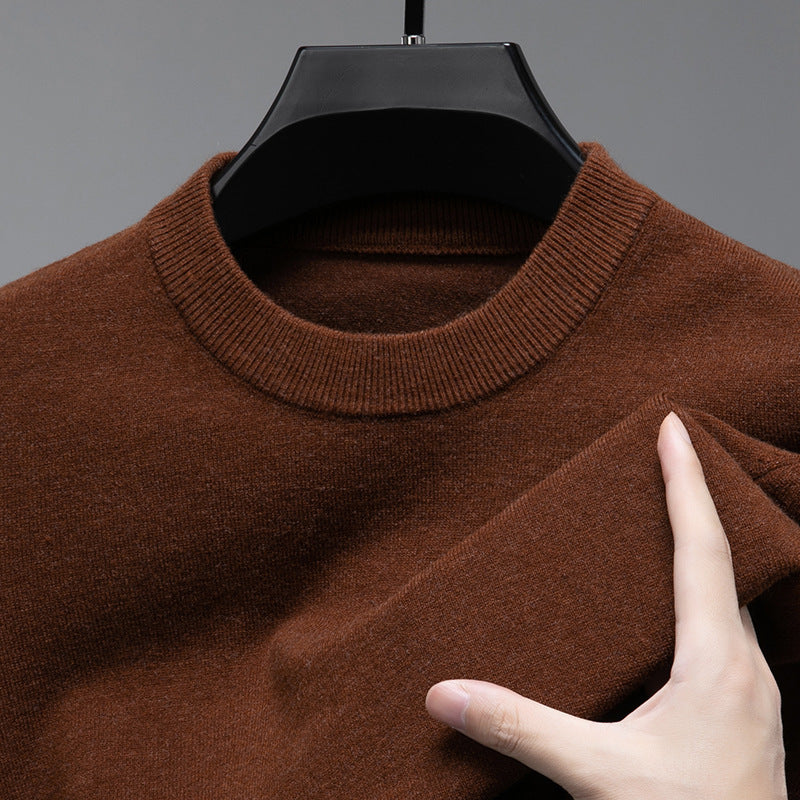 Sweat homme uni à col rond, manches longues, idéal pour l'automne et l'hiver
