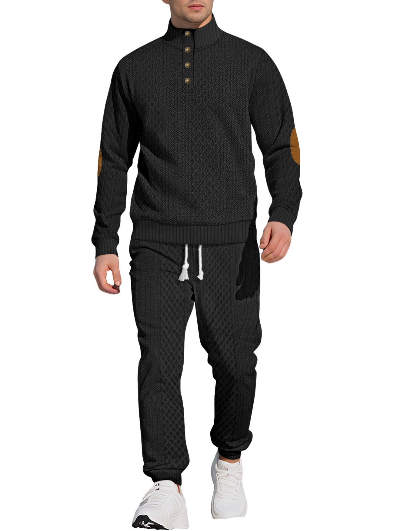 Ensemble pull et pantalon pour homme, style casual outdoor, avec col montant