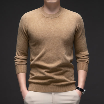 Sweat homme uni à col rond, manches longues, idéal pour l'automne et l'hiver