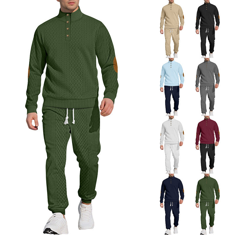 Ensemble pull et pantalon pour homme, style casual outdoor, avec col montant