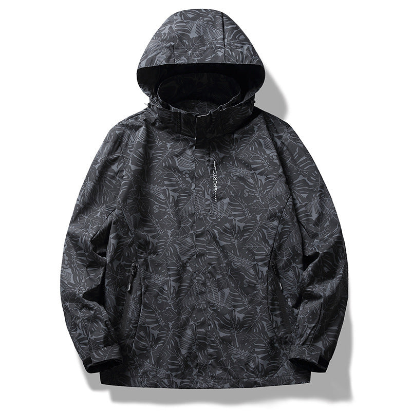 Casual Camouflage Shell Jacket Hooded Color Loose Men