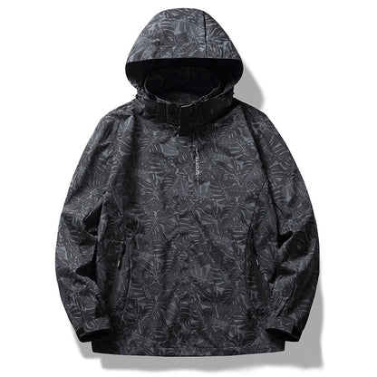 Casual Camouflage Shell Jacket Hooded Color Loose Men