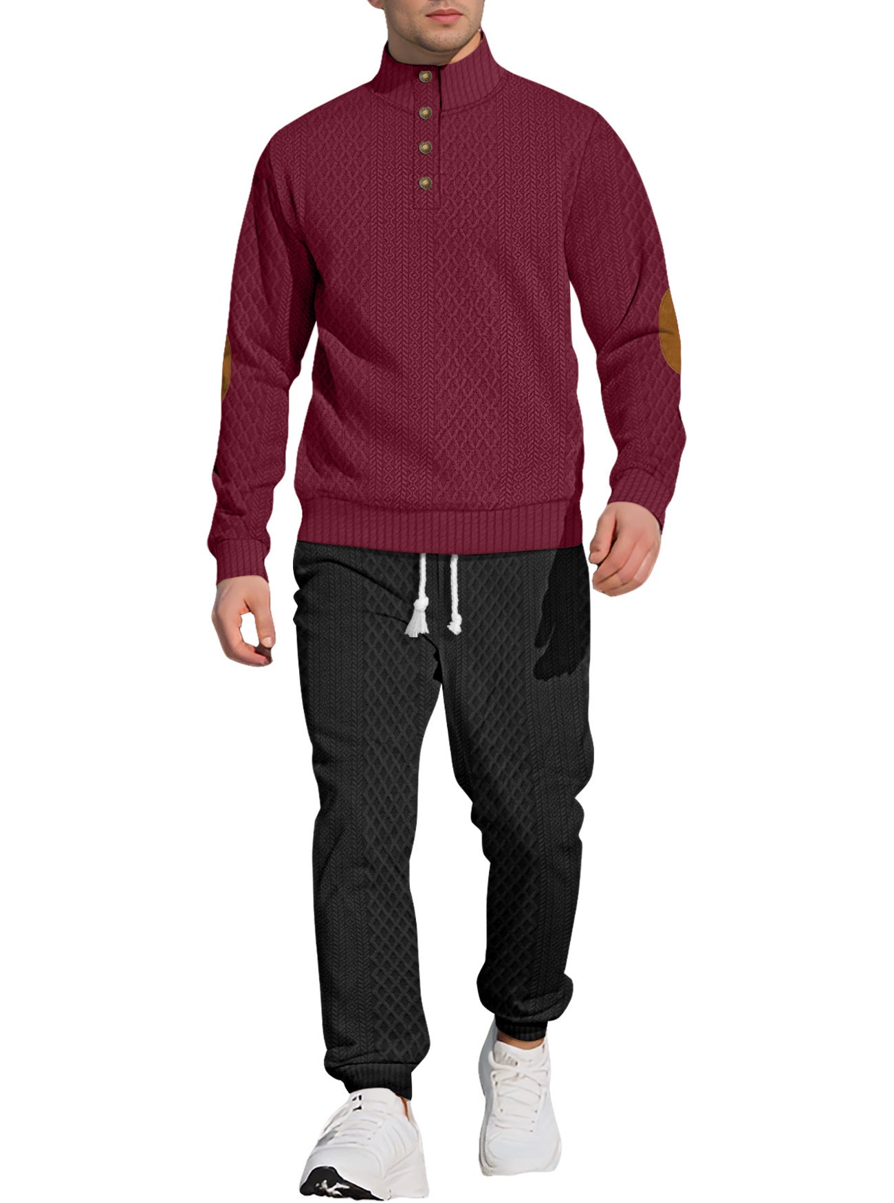 Ensemble pull et pantalon pour homme, style casual outdoor, avec col montant