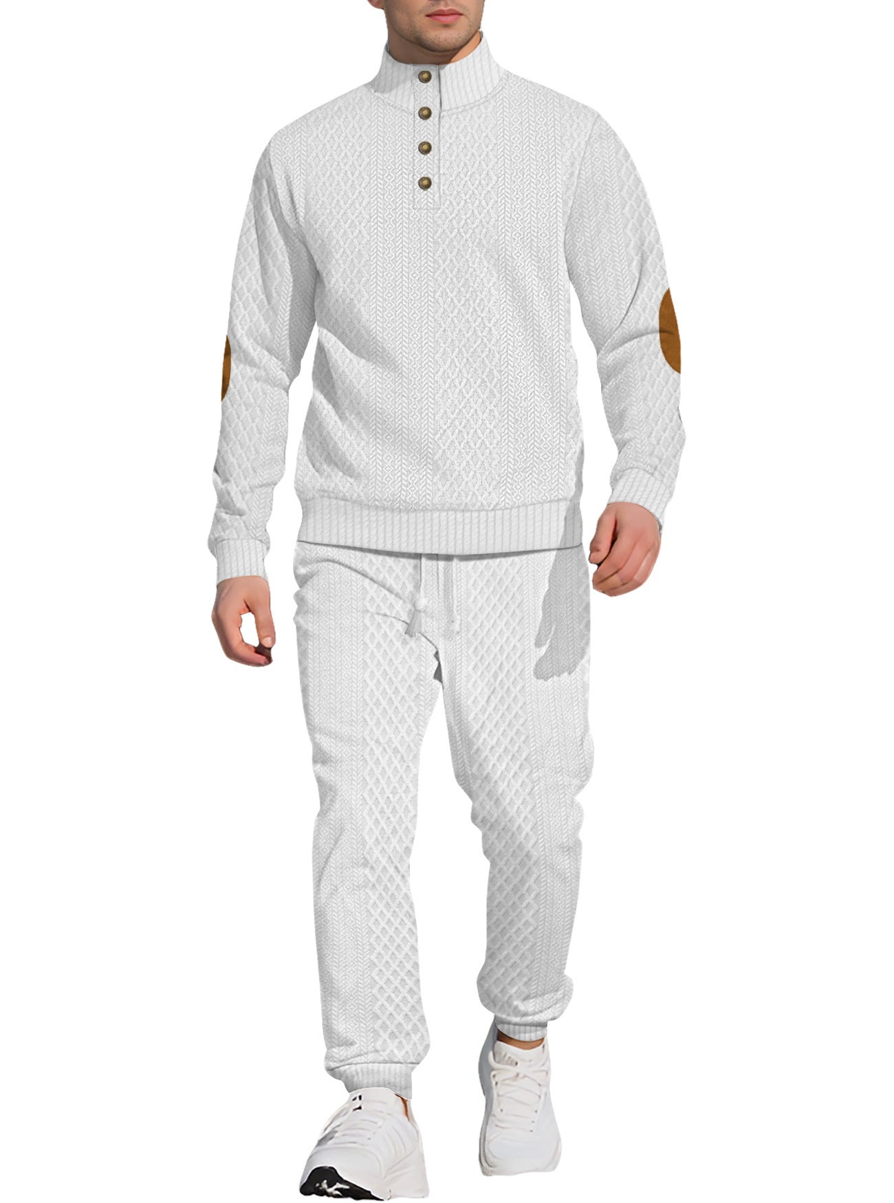 Ensemble pull et pantalon pour homme, style casual outdoor, avec col montant