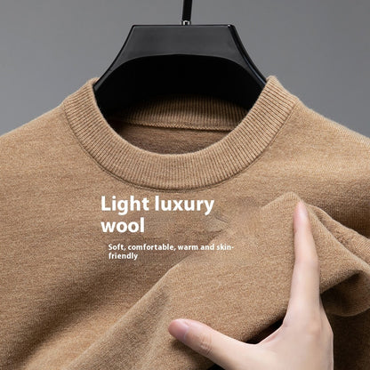 Sweat homme uni à col rond, manches longues, idéal pour l'automne et l'hiver