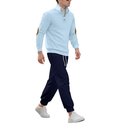 Ensemble pull et pantalon pour homme, style casual outdoor, avec col montant