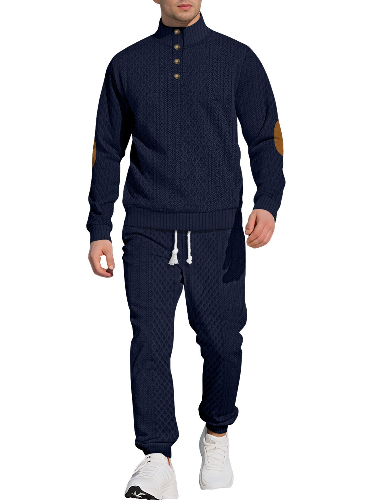 Ensemble pull et pantalon pour homme, style casual outdoor, avec col montant