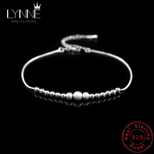Chaîne de Cheville à Billes – Argent 925, Style Tendance
