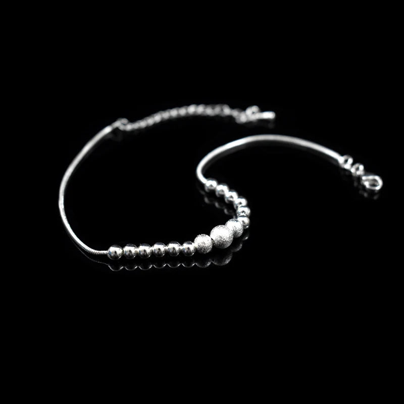 Chaîne de Cheville à Billes – Argent 925, Style Tendance