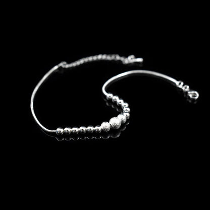Chaîne de Cheville à Billes – Argent 925, Style Tendance