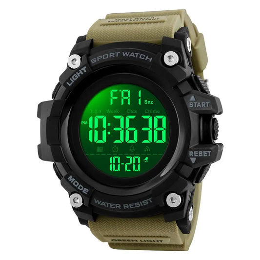 Montre de sport SKMEI pour homme – Chronomètre compte à rebours – Montre-bracelet digitale de luxe – Marque haut de gamme – Étanche avec affichage LED