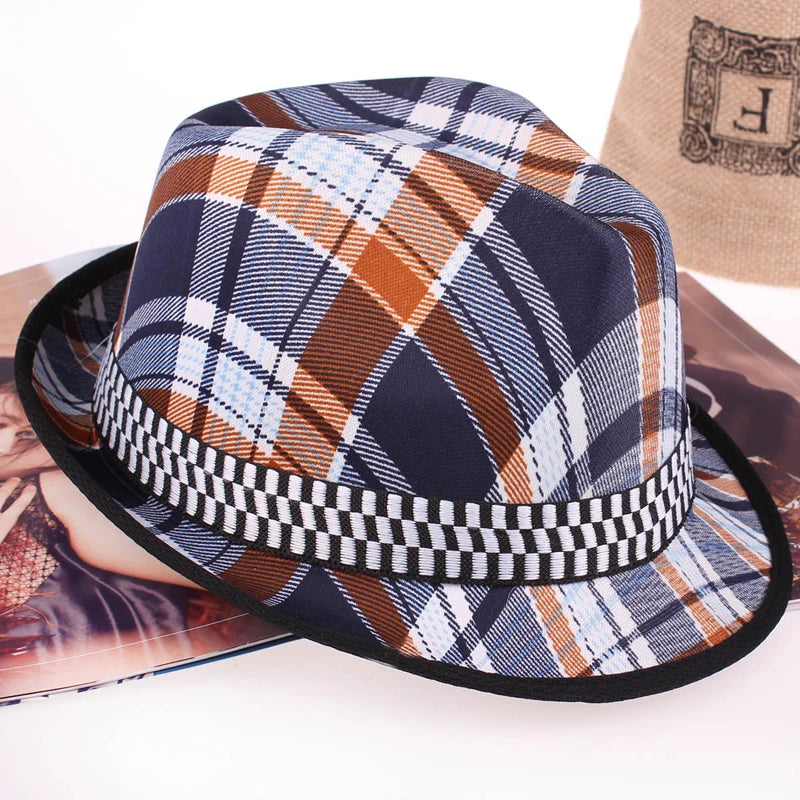 Chapeau Fedora à séchage rapide pour homme et femme – Style jazz à motif écossais – Chapeau Panama printemps/été – Imperméable pour la plage et les activités extérieures