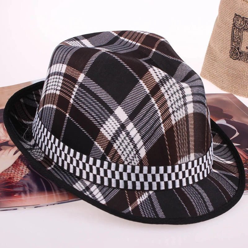 Chapeau Fedora à séchage rapide pour homme et femme – Style jazz à motif écossais – Chapeau Panama printemps/été – Imperméable pour la plage et les activités extérieures