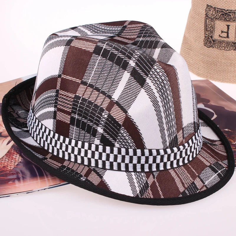 Chapeau Fedora à séchage rapide pour homme et femme – Style jazz à motif écossais – Chapeau Panama printemps/été – Imperméable pour la plage et les activités extérieures