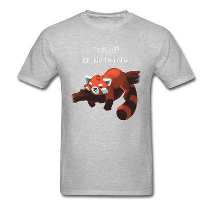 T-shirt homme « Red Panda Day » drôle – style paresseux, rien à faire – tee-shirt coton noir été, parfait pour étudiants