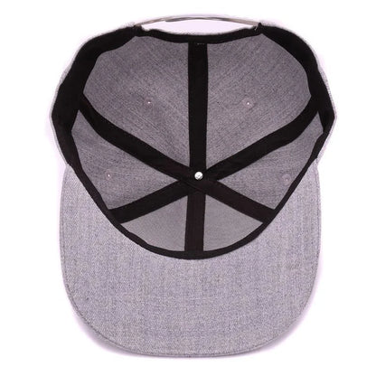 Casquette snapback grise en laine de haute qualité – Broderie 3D perforée – Style hip-hop – Visière plate – Pour homme et femme