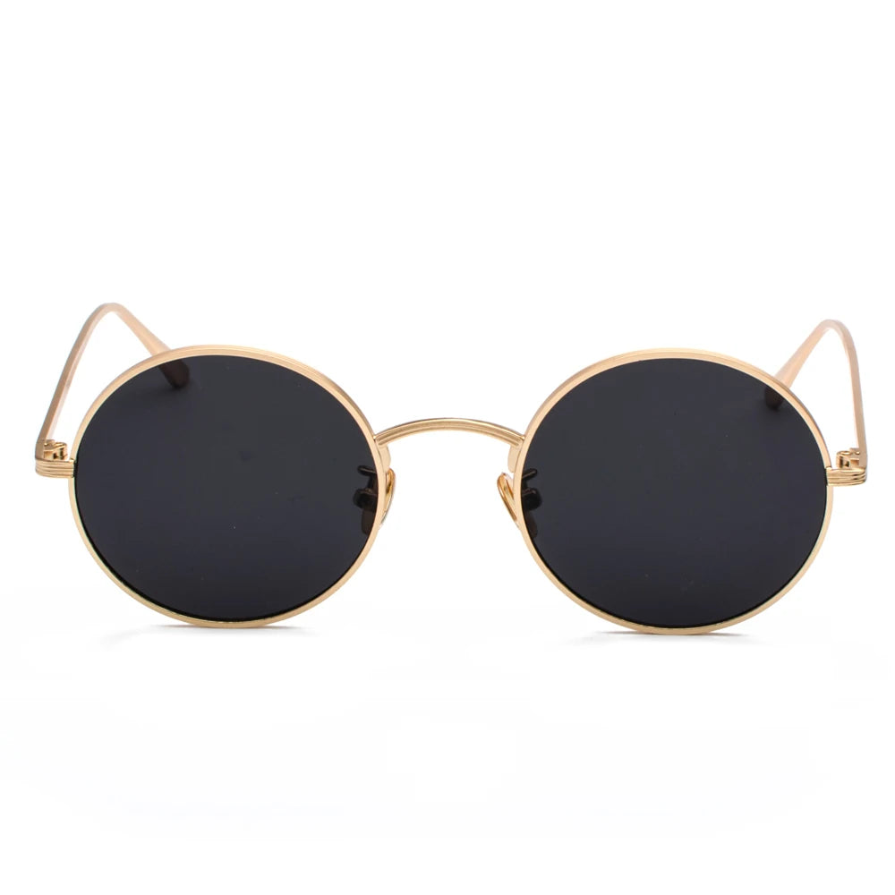 Lunettes de Soleil Rétro Kachawoo – Verres Rouges & Monture Métal Ronde (Unisexe)