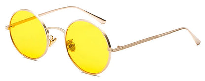 Lunettes de Soleil Rétro Kachawoo – Verres Rouges & Monture Métal Ronde (Unisexe)
