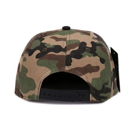 Casquette snapback camouflage HATLANDER – Visière plate – Modèle vierge sans broderie – En polyester – Casquette unisexe pour homme et femme